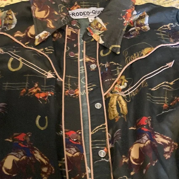 Rodeo Quincy Western Snap Shirt Slinky L - Picture 5 of 5